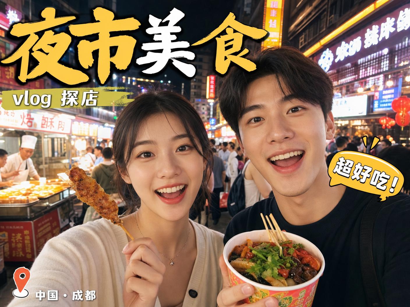 探花-【探花】成都夜市美食探店传媒Vlog，超好吃！